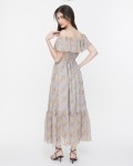 SIXDO Floral Off-Shoulder Maxi Voile Dress
